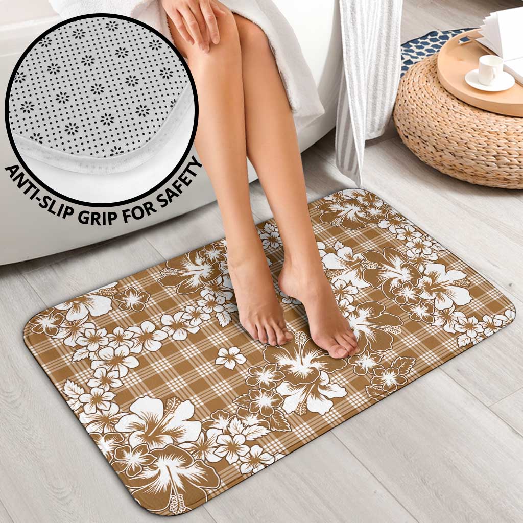 Hibiscus Pakala Bronze Brown Bathroom Set Tropical Floral Stylized - Polynesian Pride