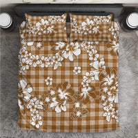 Hibiscus Pakala Bronze Brown Bedding Set Tropical Floral Stylized - Polynesian Pride