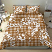 Hibiscus Pakala Bronze Brown Bedding Set Tropical Floral Stylized - Polynesian Pride