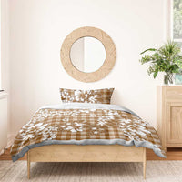 Hibiscus Pakala Bronze Brown Bedding Set Tropical Floral Stylized - Polynesian Pride