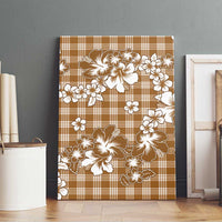 Hibiscus Pakala Bronze Brown Canvas Wall Art Tropical Floral Stylized - Polynesian Pride