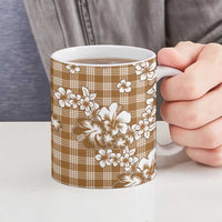 Hibiscus Pakala Bronze Brown Ceramic Mug Tropical Floral Stylized - Polynesian Pride