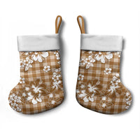 Hibiscus Pakala Bronze Brown Christmas Stocking Tropical Floral Stylized - Polynesian Pride