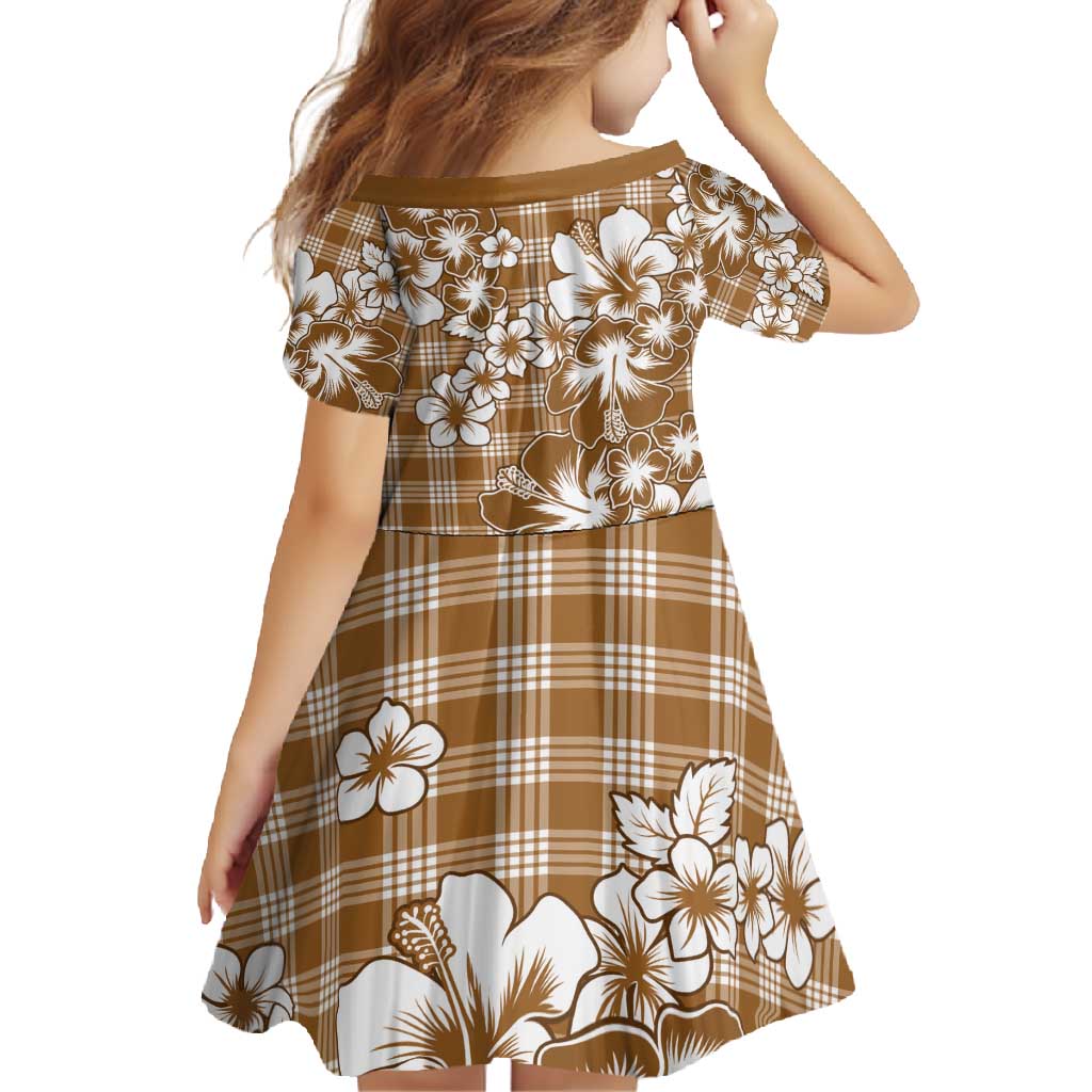 Hibiscus Pakala Bronze Brown Family Matching Mermaid Dress and Hawaiian Shirt Tropical Floral Stylized - Polynesian Pride