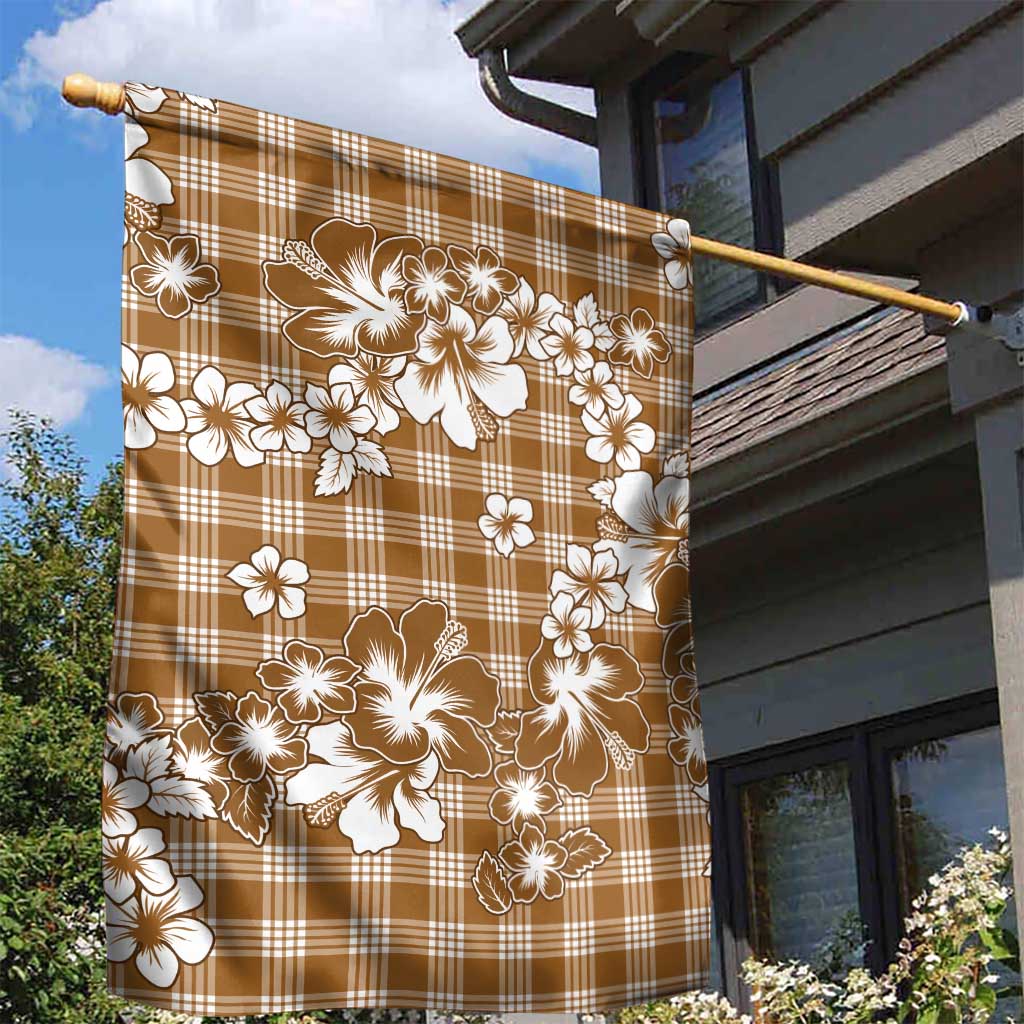 Hibiscus Pakala Bronze Brown Garden Flag Tropical Floral Stylized - Polynesian Pride