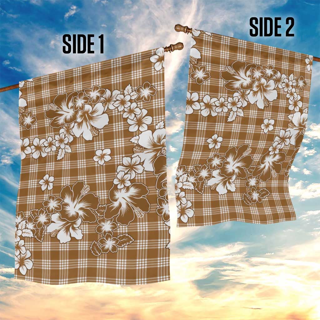 Hibiscus Pakala Bronze Brown Garden Flag Tropical Floral Stylized - Polynesian Pride