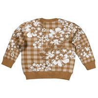 Hibiscus Pakala Bronze Brown Kid Ugly Christmas Sweater Tropical Floral Stylized - Polynesian Pride