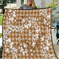 Hibiscus Pakala Bronze Brown Quilt Tropical Floral Stylized - Polynesian Pride
