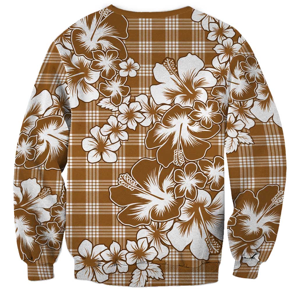 Hibiscus Pakala Bronze Brown Sweatshirt Tropical Floral Stylized - Polynesian Pride