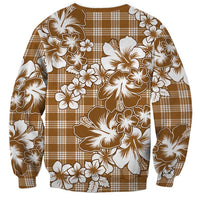 Hibiscus Pakala Bronze Brown Sweatshirt Tropical Floral Stylized - Polynesian Pride