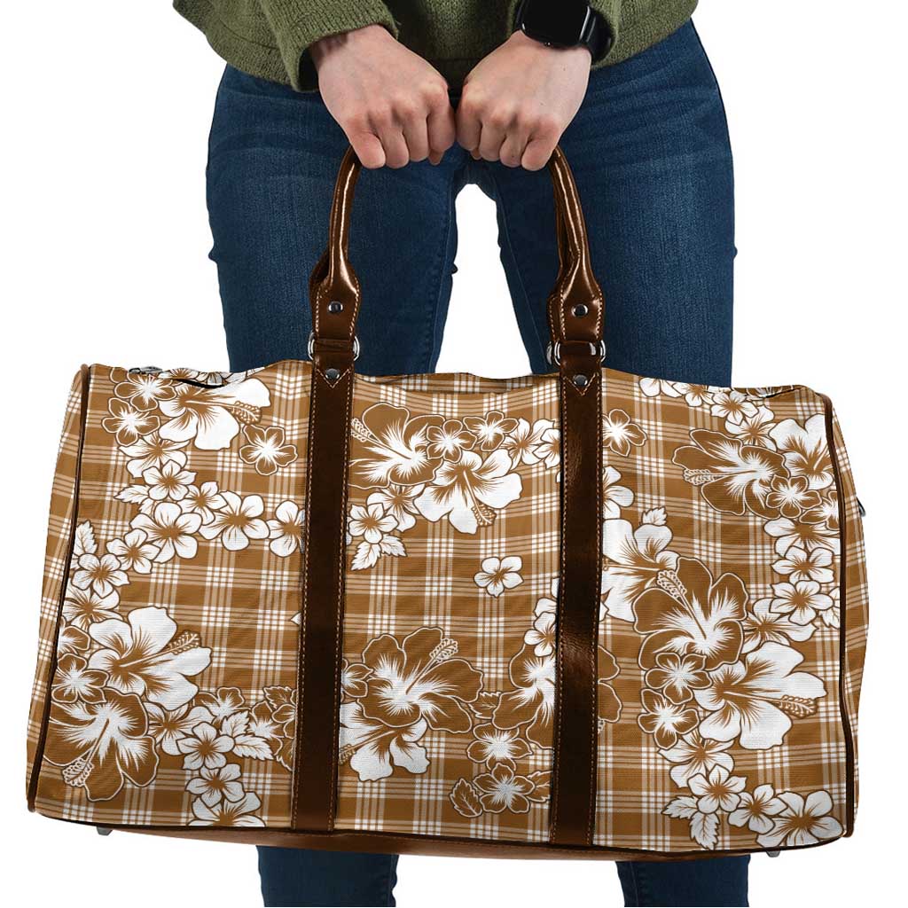Hibiscus Pakala Bronze Brown Travel Bag Tropical Floral Stylized - Polynesian Pride