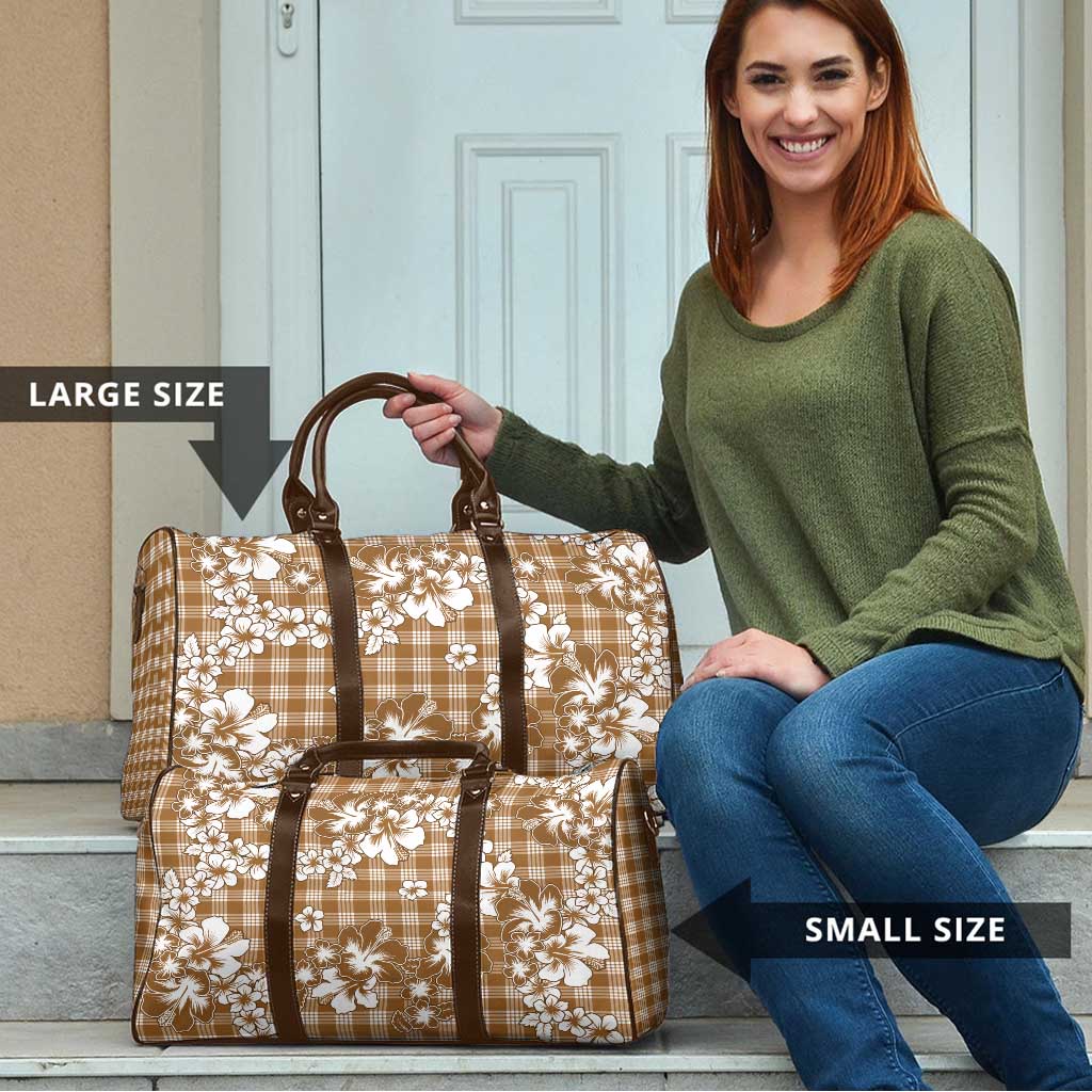Hibiscus Pakala Bronze Brown Travel Bag Tropical Floral Stylized - Polynesian Pride
