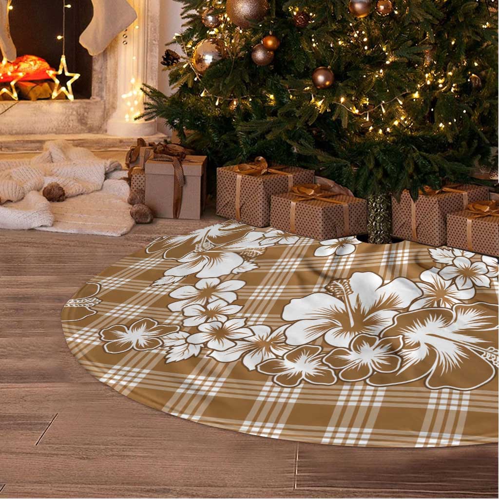Hibiscus Pakala Bronze Brown Tree Skirt Tropical Floral Stylized - Polynesian Pride
