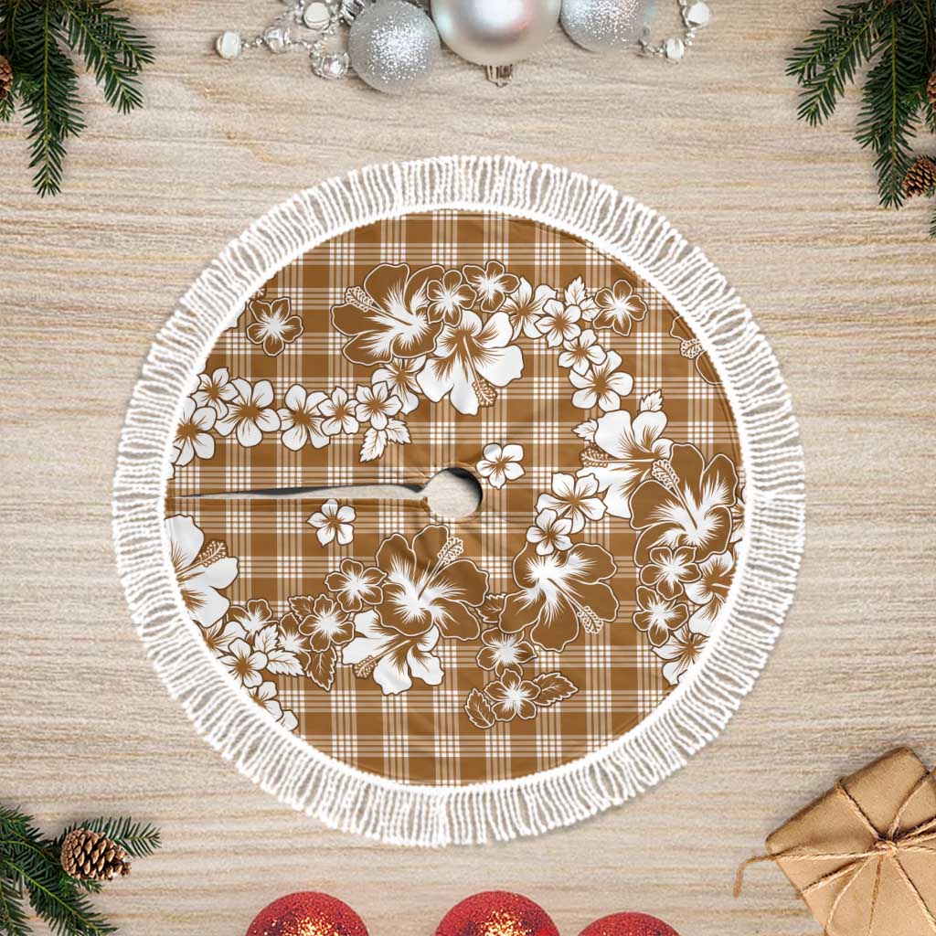 Hibiscus Pakala Bronze Brown Tree Skirt Tropical Floral Stylized - Polynesian Pride