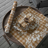 Hibiscus Pakala Bronze Brown Wrapping Paper Tropical Floral Stylized - Polynesian Pride