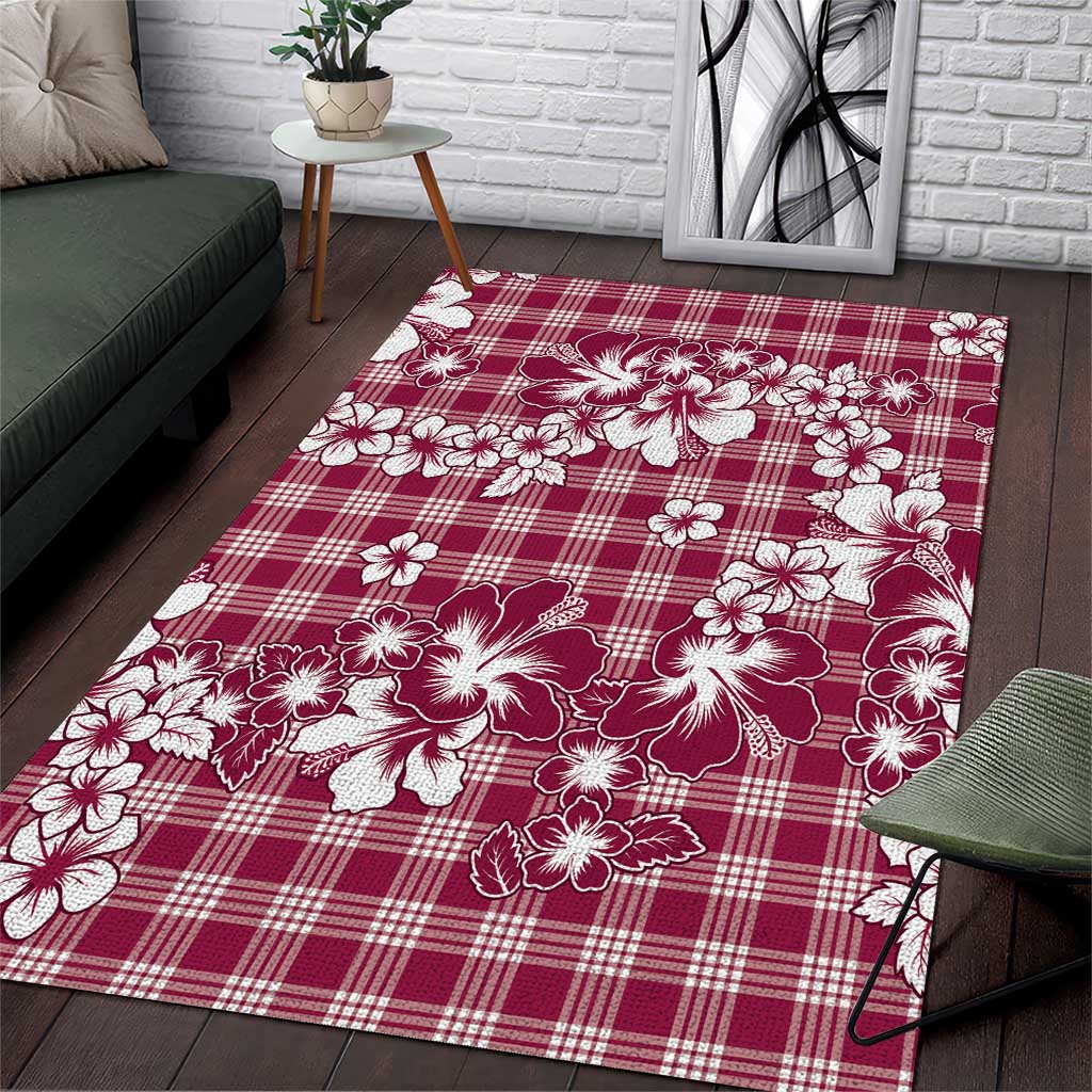 Hibiscus Pakala Royal Magenta Area Rug Tropical Floral Stylized - Polynesian Pride