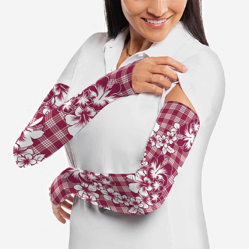 Hibiscus Pakala Royal Magenta Arm Sleeves Tropical Floral Stylized - Polynesian Pride