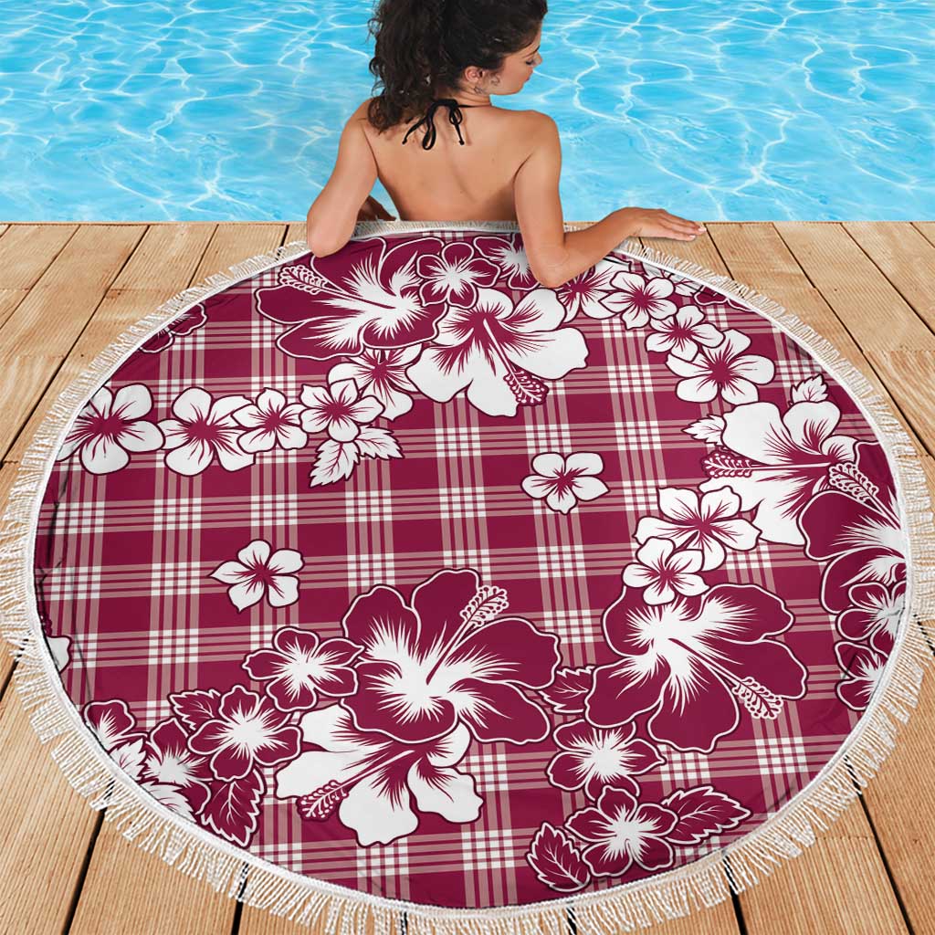 Hibiscus Pakala Royal Magenta Beach Blanket Tropical Floral Stylized - Polynesian Pride
