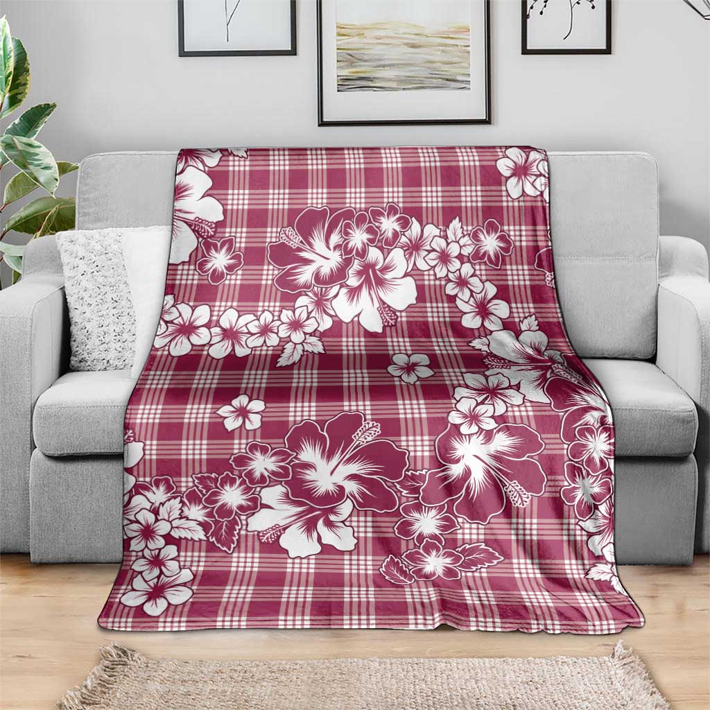 Hibiscus Pakala Royal Magenta Blanket Tropical Floral Stylized - Polynesian Pride