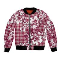 Hibiscus Pakala Royal Magenta Bomber Jacket Tropical Floral Stylized - Polynesian Pride