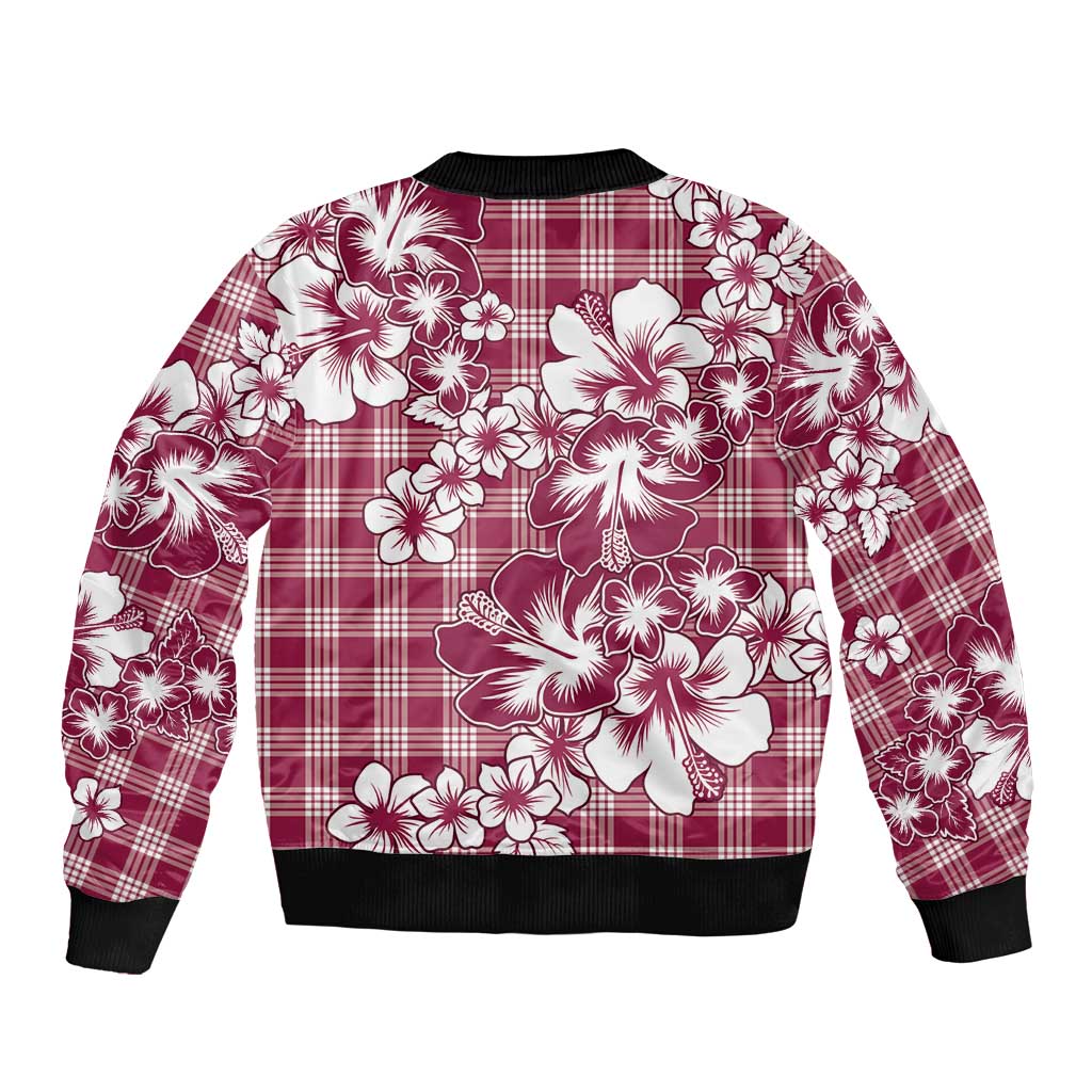 Hibiscus Pakala Royal Magenta Bomber Jacket Tropical Floral Stylized - Polynesian Pride