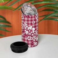 Hibiscus Pakala Royal Magenta 4 in 1 Can Cooler Tumbler Tropical Floral Stylized - Polynesian Pride