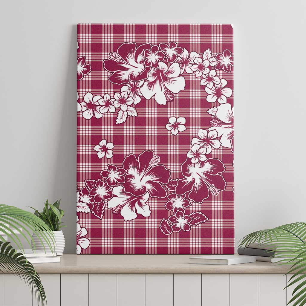 Hibiscus Pakala Royal Magenta Canvas Wall Art Tropical Floral Stylized - Polynesian Pride