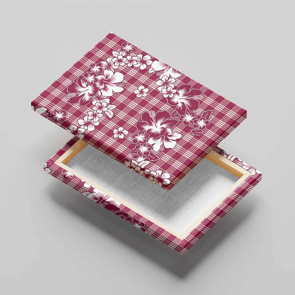 Hibiscus Pakala Royal Magenta Canvas Wall Art Tropical Floral Stylized - Polynesian Pride