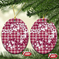 Hibiscus Pakala Royal Magenta Ceramic Ornament Tropical Floral Stylized - Polynesian Pride