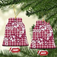 Hibiscus Pakala Royal Magenta Ceramic Ornament Tropical Floral Stylized - Polynesian Pride