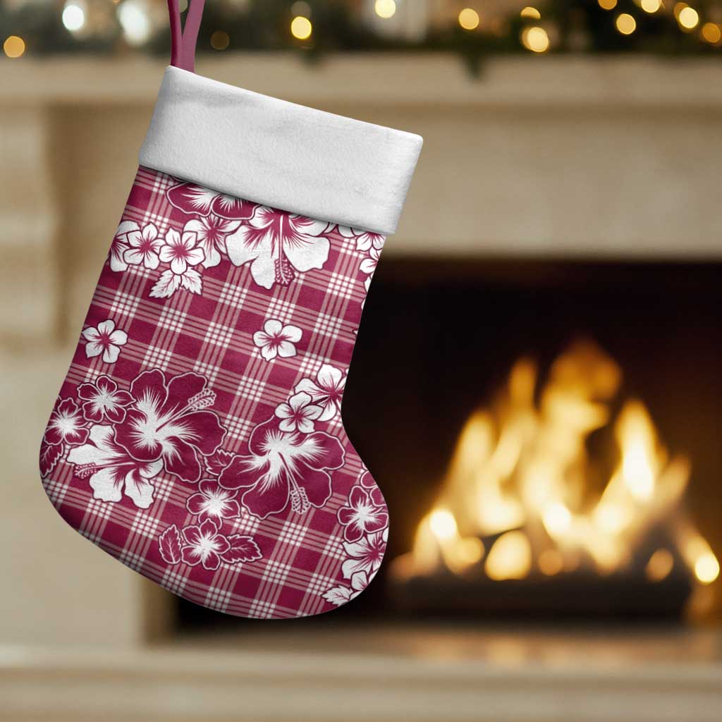 Hibiscus Pakala Royal Magenta Christmas Stocking Tropical Floral Stylized - Polynesian Pride