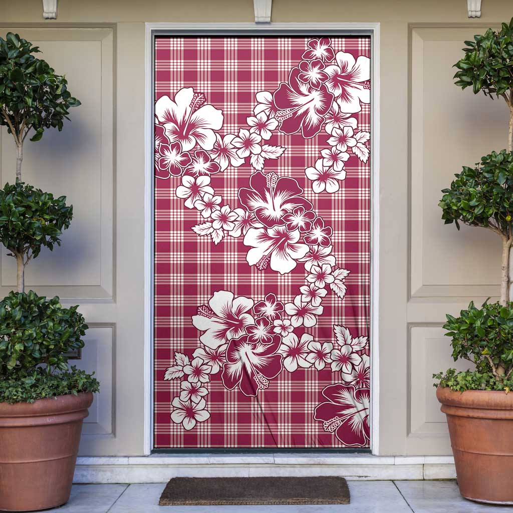 Hibiscus Pakala Royal Magenta Door Cover Tropical Floral Stylized - Polynesian Pride