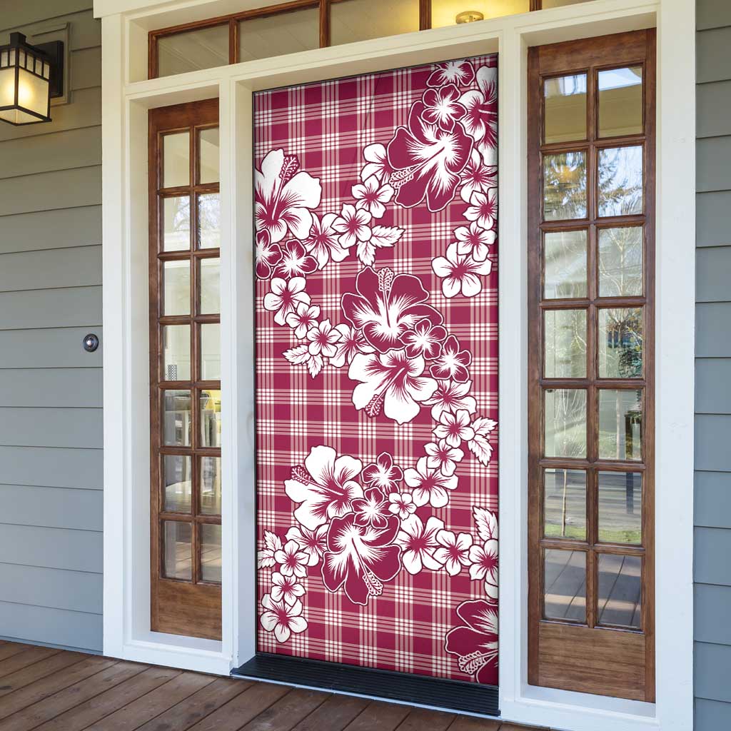 Hibiscus Pakala Royal Magenta Door Cover Tropical Floral Stylized - Polynesian Pride