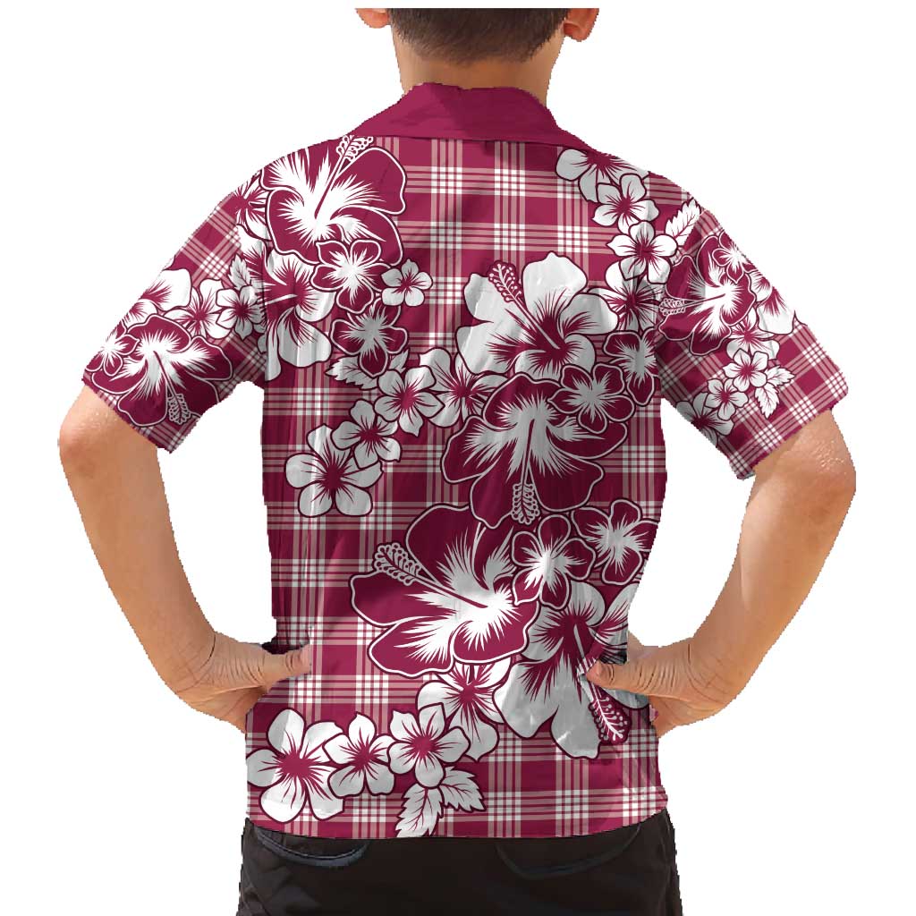 Hibiscus Pakala Royal Magenta Family Matching Mermaid Dress and Hawaiian Shirt Tropical Floral Stylized - Polynesian Pride