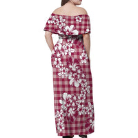 Hibiscus Pakala Royal Magenta Family Matching Off Shoulder Maxi Dress and Hawaiian Shirt Tropical Floral Stylized - Polynesian Pride