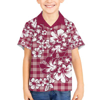 Hibiscus Pakala Royal Magenta Family Matching Puletasi and Hawaiian Shirt Tropical Floral Stylized - Polynesian Pride