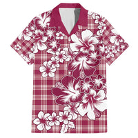 Hibiscus Pakala Royal Magenta Family Matching Summer Maxi Dress and Hawaiian Shirt Tropical Floral Stylized - Polynesian Pride