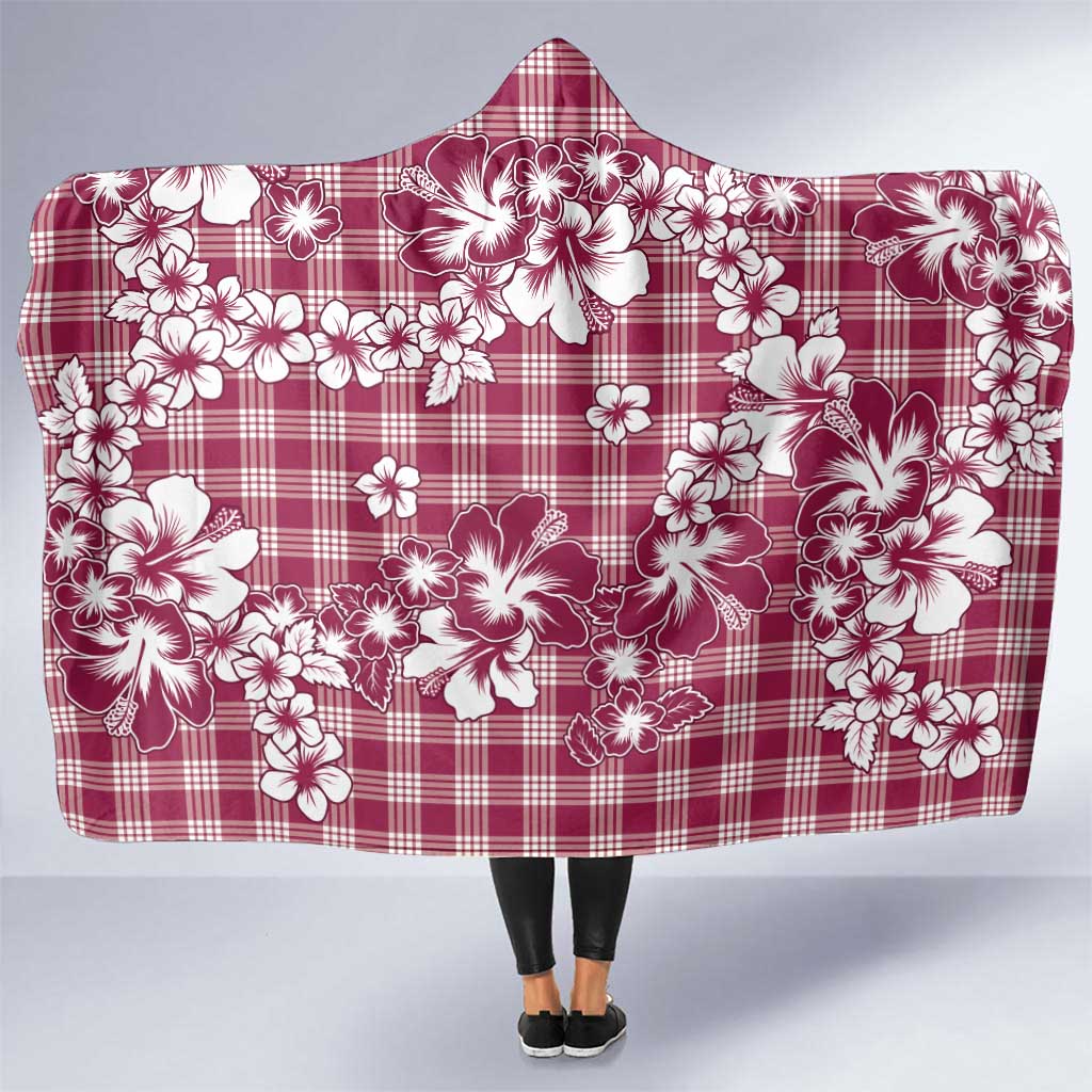 Hibiscus Pakala Royal Magenta Hooded Blanket Tropical Floral Stylized - Polynesian Pride