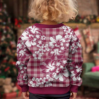 Hibiscus Pakala Royal Magenta Kid Ugly Christmas Sweater Tropical Floral Stylized - Polynesian Pride