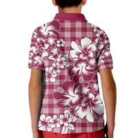 Hibiscus Pakala Royal Magenta Kid Polo Shirt Tropical Floral Stylized - Polynesian Pride