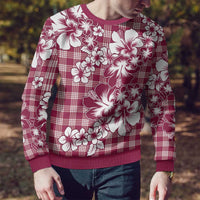Hibiscus Pakala Royal Magenta Ugly Christmas Sweater Tropical Floral Stylized - Polynesian Pride