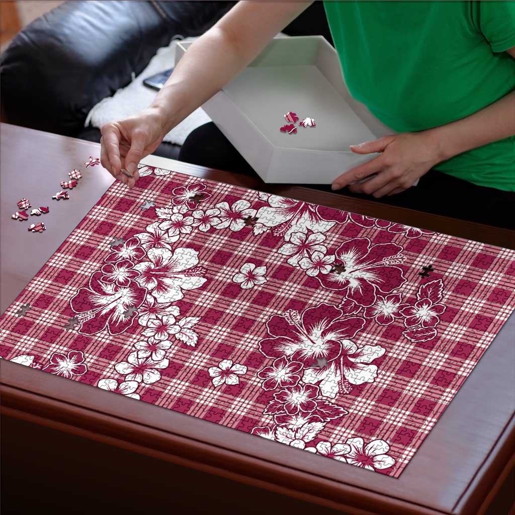 Hibiscus Pakala Royal Magenta Puzzle Tropical Floral Stylized - Polynesian Pride