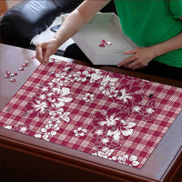 Hibiscus Pakala Royal Magenta Puzzle Tropical Floral Stylized - Polynesian Pride