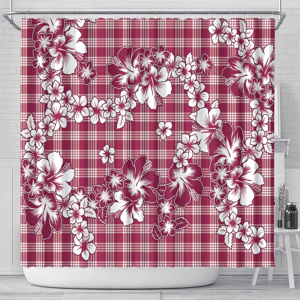 Hibiscus Pakala Royal Magenta Shower Curtain Tropical Floral Stylized - Polynesian Pride