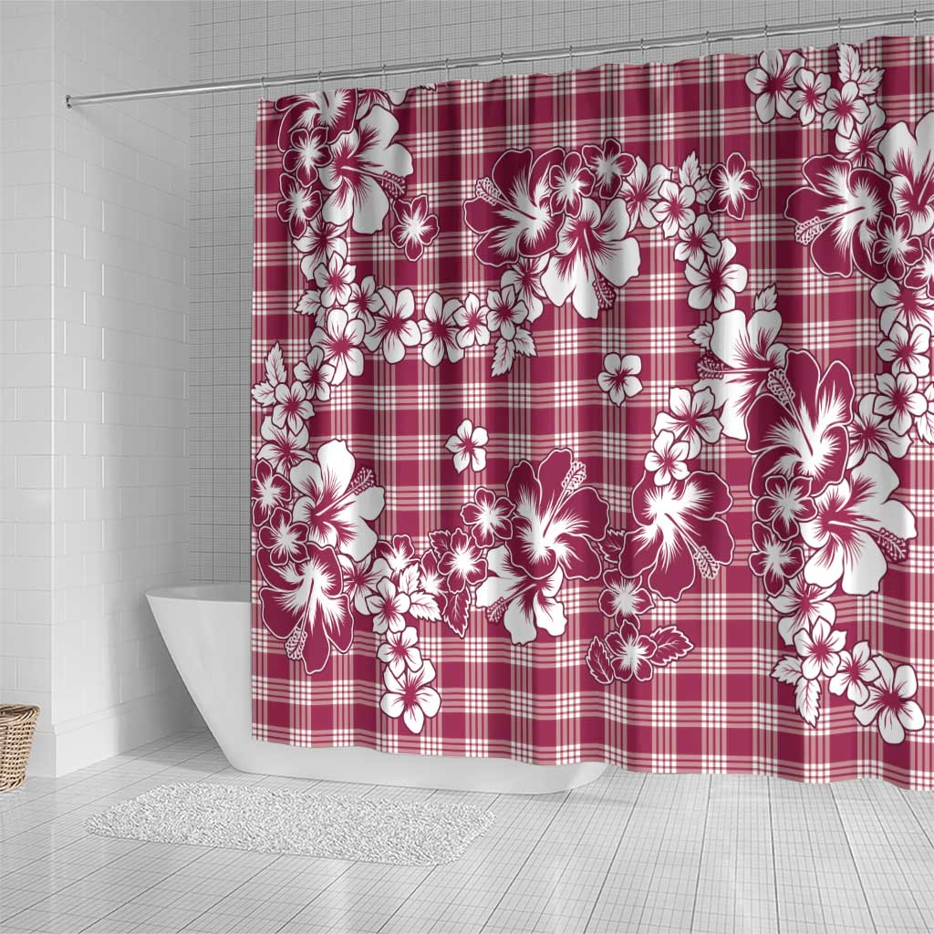 Hibiscus Pakala Royal Magenta Shower Curtain Tropical Floral Stylized - Polynesian Pride