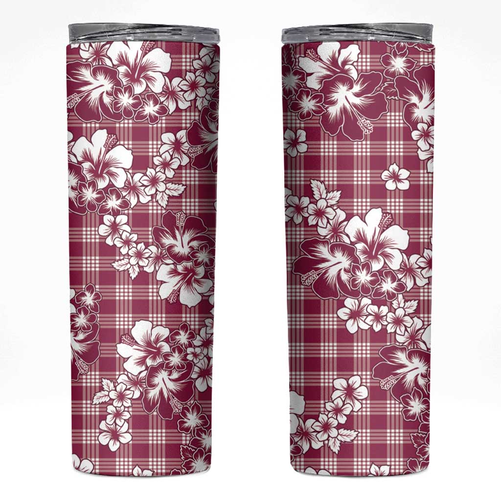 Hibiscus Pakala Royal Magenta Skinny Tumbler Tropical Floral Stylized - Polynesian Pride
