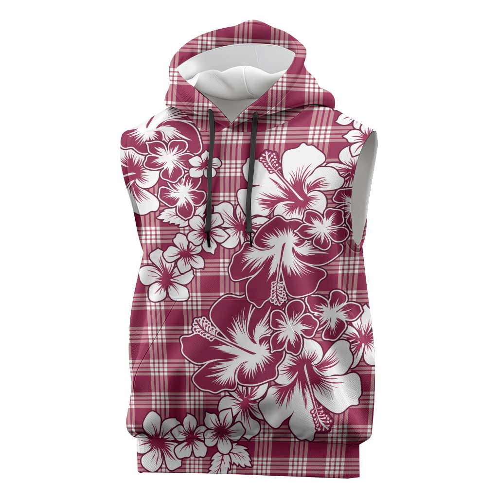 Hibiscus Pakala Royal Magenta Sleeveless Hoodie Tropical Floral Stylized - Polynesian Pride