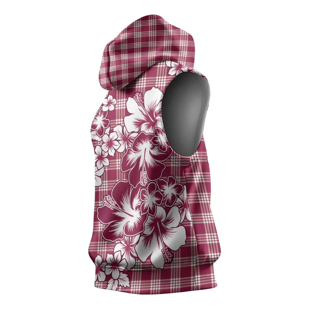 Hibiscus Pakala Royal Magenta Sleeveless Hoodie Tropical Floral Stylized - Polynesian Pride