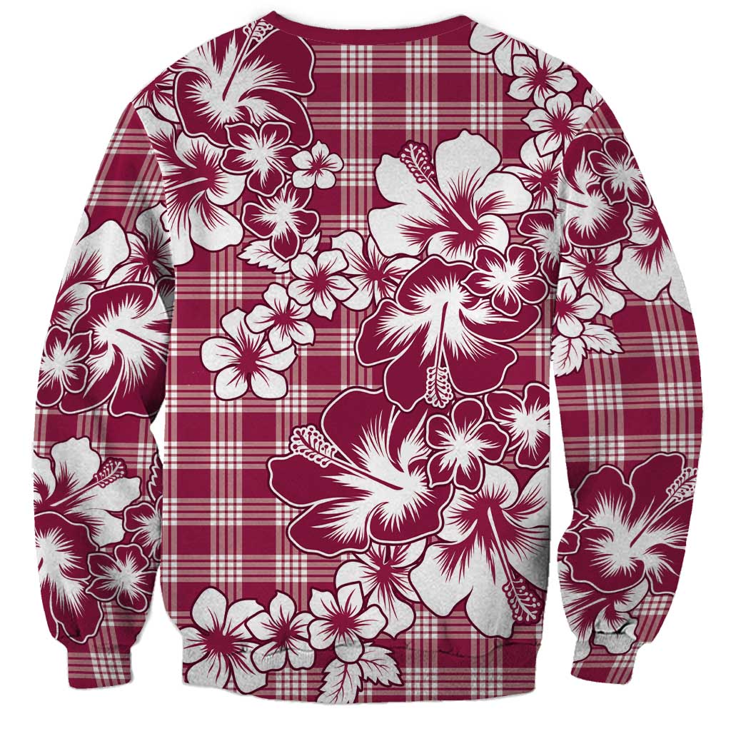 Hibiscus Pakala Royal Magenta Sweatshirt Tropical Floral Stylized - Polynesian Pride