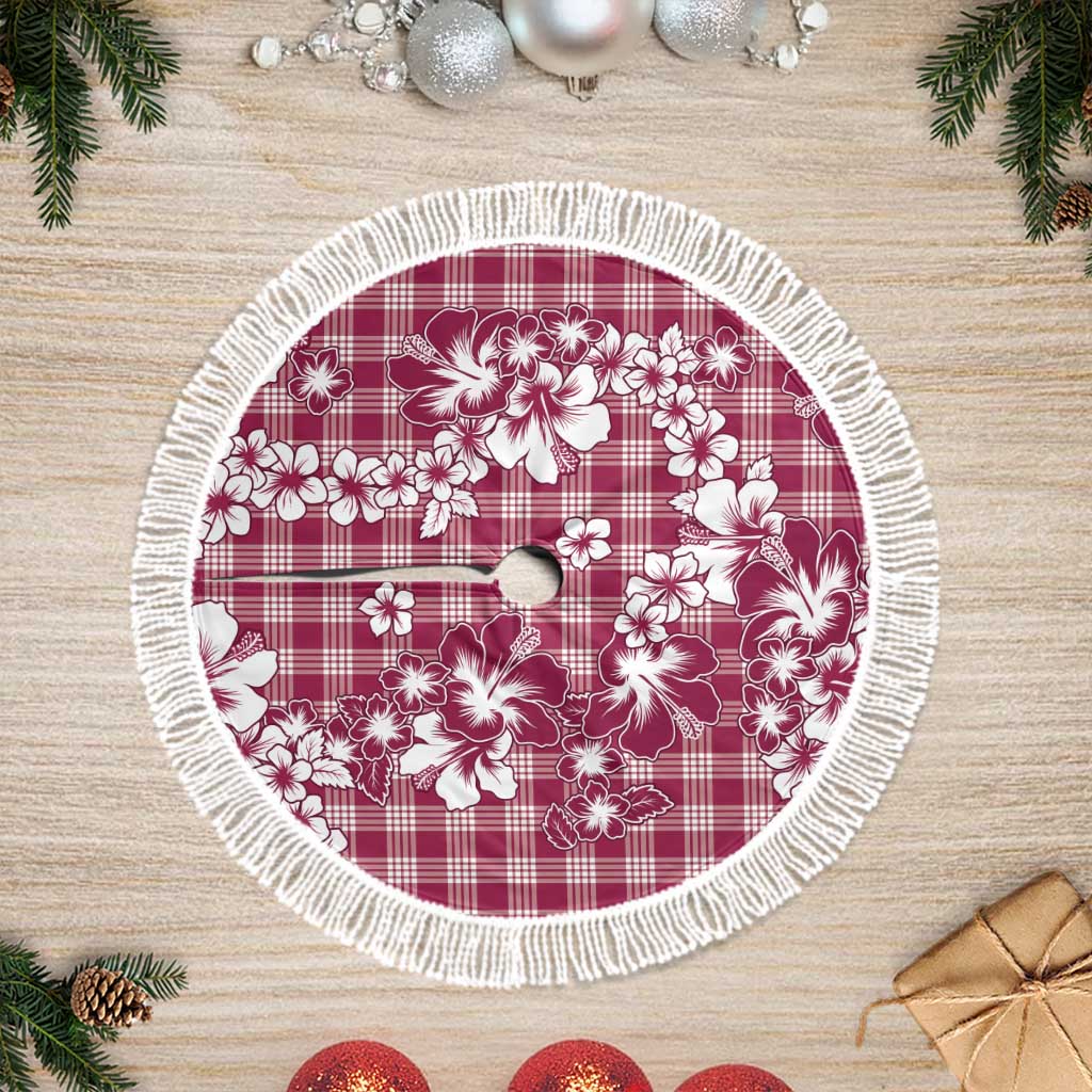 Hibiscus Pakala Royal Magenta Tree Skirt Tropical Floral Stylized - Polynesian Pride